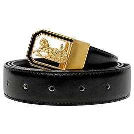 Céline Cintura in pelle nera e oro Nero