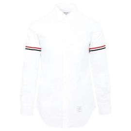 Thom Browne Klassisches Oxford-Baumwollhemd mit Armbinde Weiß