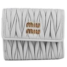 Miu Miu Small Matelassé Nappa Leather Wallet Brown