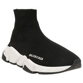 Balenciaga Speedrunner Sneaker Damen Schwarz Weiß Stretch Knit Weiß