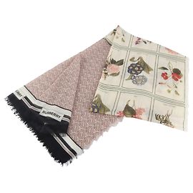 Burberry Sciarpa in seta e lana floreale Multicolore