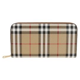 Burberry Portefeuille Zip Round en cuir Check Multicolore