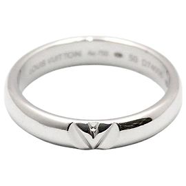 Louis Vuitton White Gold LV Bolt Wedding Ring White