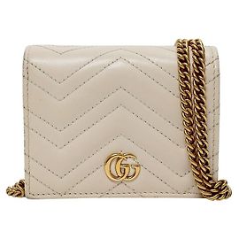 Gucci Marmont Wallet Beige Leather Brown