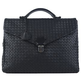 Bottega Veneta Intrecciato Briefcase Document Bag Brown