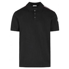 Moncler Logo Polo T-Shirt Schwarz Schwarz