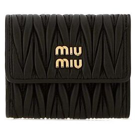 Miu Miu Small Napa Leather Wallet AFPP Black