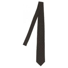 Gravata de seda com bolinhas Tom Ford Castanho Escuro Marrom