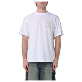 Versace T-Shirt mit geprägtem Logo Weiß