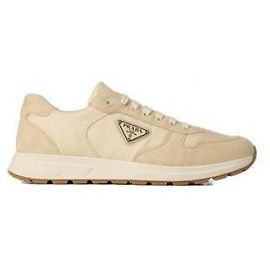 Prada Sneaker in nylon e camoscio ZJM Bianco