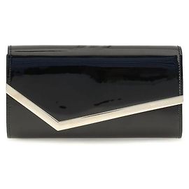 Jimmy Choo Black Calf Leather Bos Taurus Clutch Bag Black