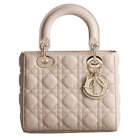 Dior Bolsa de ombro em pele de cordeiro bege Bege