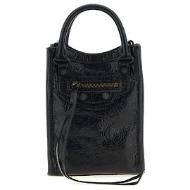 Balenciaga Black Lamb Leather Accessories Black
