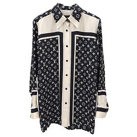 Louis Vuitton Monogramm-Seidenbluse Mehrfarben