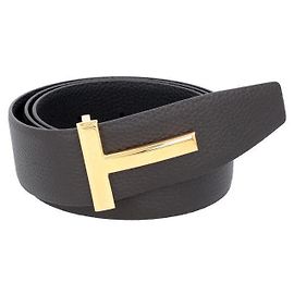 Tom Ford Cinto reversível com fivela de logótipo em tom dourado Dourado