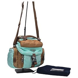 Prada Borsa a tracolla in Re-Nylon e pelle Antique Marrone