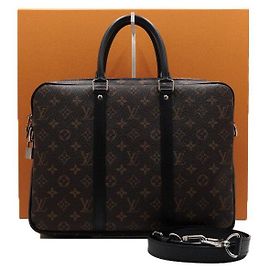 Louis Vuitton Monogram Macassar Porte-Documents Voyage PM Borsa Tote e Borsa a Tracolla da Uomo Multicolore
