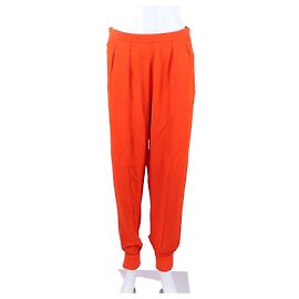 Calças de seda Hermès laranja Laranja