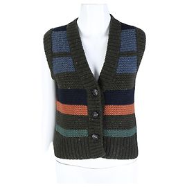 Loro Piana Kaschmirweste Khaki Multi Braun