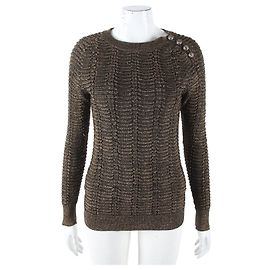 Top de malha de manga comprida Balmain Dourado