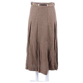 Saia de linho Gucci marrom Marrom