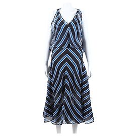 Abito in seta Fendi blu e nero Blu