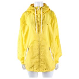 Prada Nylon Windbreaker Hooded Jacket Yellow