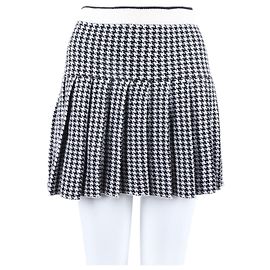 Miu Miu Strickrock Schwarz Elfenbein Weiß