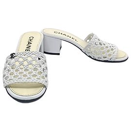 Chanel Mesh Slipper Weiß Weiß