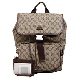 Gucci Canvas Flap Backpack Brown Brown