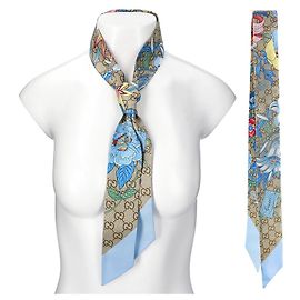 Gucci Pañuelo cinta de seda con estampado floral Multicolor