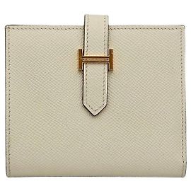 Hermès Bearn Wallet Ivory Leather White