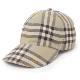 Burberry Boné de beisebol em algodão Check Multicor