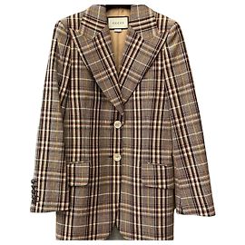 Gucci Women's Wool Check Single Blazer Jacket Multiple colors