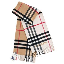 Burberry Sciarpa in cashmere Contrast Check Marrone