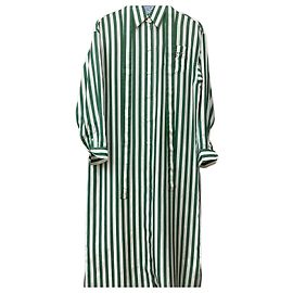 Prada Abito in seta a righe verde Verde