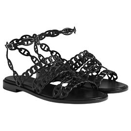 Hermès Strap Women's Sandals Noir Black