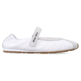 Miu Miu Sapatilhas Plume Suede Branco