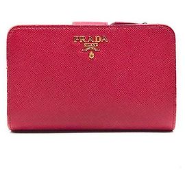 Prada Saffiano Metal Wallet Red