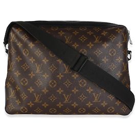 Sac Messenger Torres en toile Monogram Macassar Louis Vuitton Marron Noir
