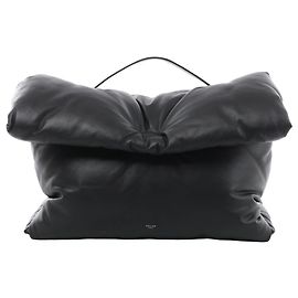 Céline Celine Pillow Leather Handbag in Black Black
