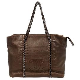 Chanel Borsa a Tracolla CC Marrone Marrone