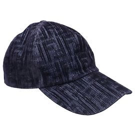 Fendi Monogram Denim Baseball Cap Blau Blau