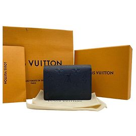 Louis Vuitton Clea Monogram Empreinte Leather Medium Compact Wallet Black Black