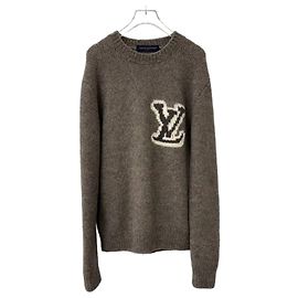 Louis Vuitton Intarsia Strickpullover Grau Braun