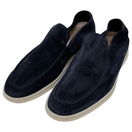 Loro Piana Mocassins en daim Summerwork Black Noir