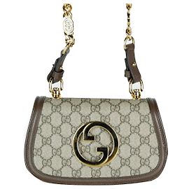 Bolsa de ombro Gucci Blondi de couro marrom mini Marrom