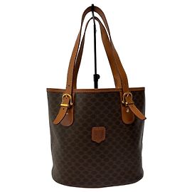Sac seau Céline Macadam marron cuir Marron