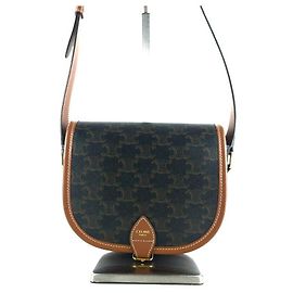 Céline Borsa a tracolla Triomphe Canvas Polco Marrone