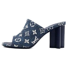 Louis Vuitton Mules e sandali slide in denim monogram per donna Multicolore